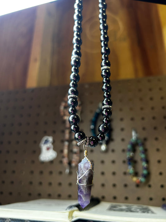 Amethyst and Hematite Neclace